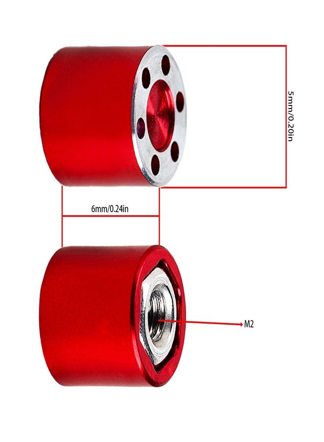 DJX 4PCS Aluminum M2 Wheel Nut Cap Center Lock Nut for Axial SCX24 AXI90081 AXI00004 Jeep C10 Upgrades 1/24 RC Crawler Car (Red) - Image 3